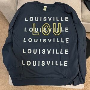 LOU | Louisville Kentucky Oversized Navy Blue Crewneck